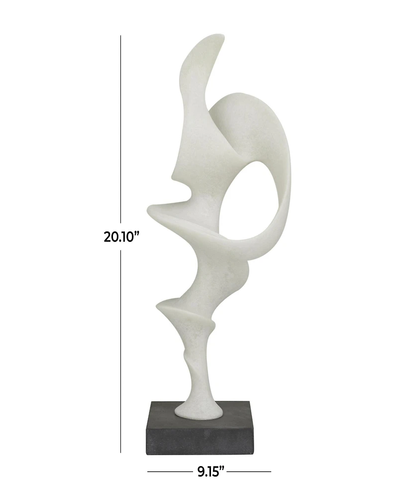 Rosemary Lane Polystone Abstract Decorative Sculpture with Base, 9" x 6"