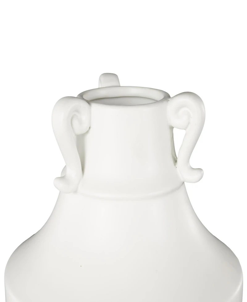 Rosemary Lane Ceramic Scroll Sleek Amphora Decorative Vase with Handles, 18"