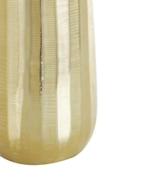 Rosemary Lane 19.5" Aluminum Metal Decorative Vase with Wavy Accents and Textured Ridges