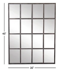 Rosemary Lane 45" Metal Window Pane Inspired Room Wall Mirror