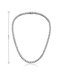 White Gold Plated And 14k Cubic Zirconia 3MM Tennis Necklace