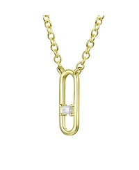 14K Gold Plated Baguette Cubic Zirconia Modern Necklace