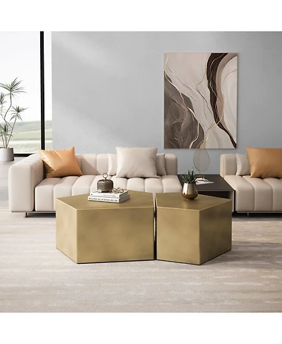 Streamdale Irregular Pentagon Coffee Table Set (Set of 2)
