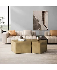 Streamdale Irregular Pentagon Coffee Table Set (Set of 2)