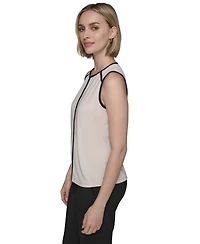 Karl Lagerfeld Paris Women's Contrast-Piped Keyhole Camisole