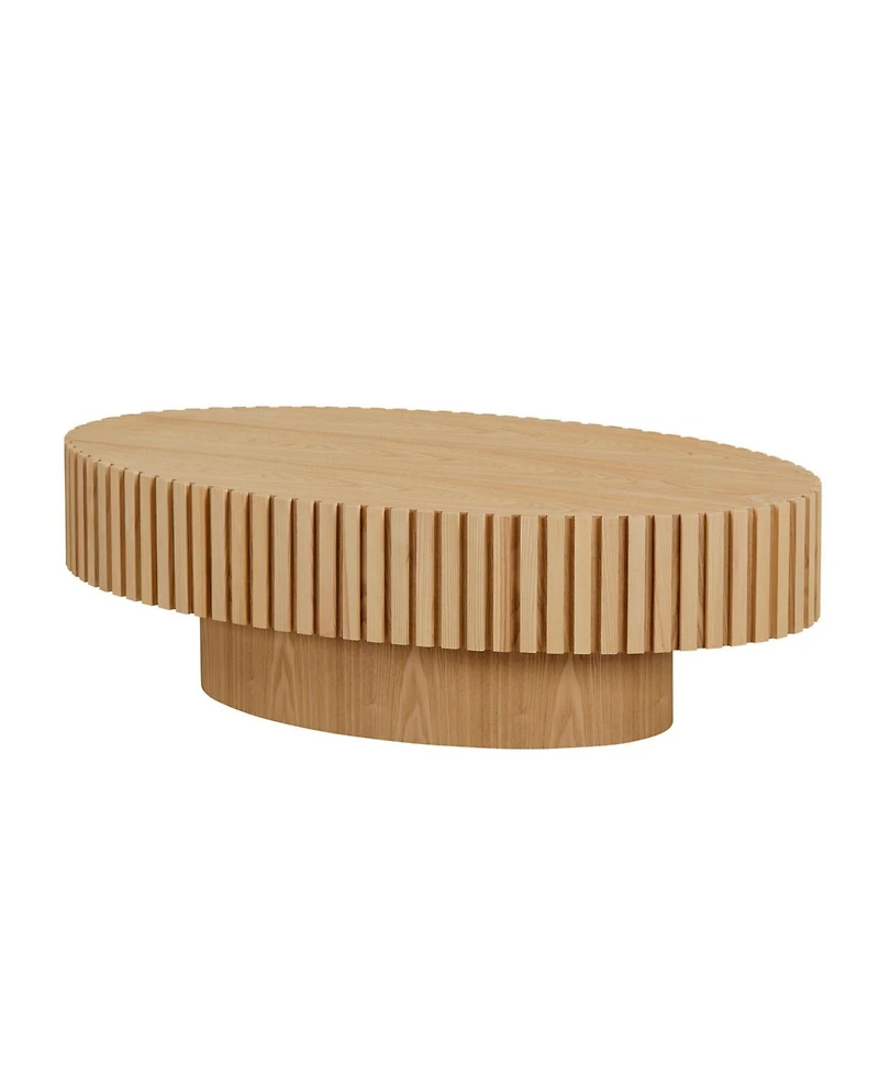 Streamdale Modern Oval Coffee Table with Pedestal Base, 43.7" for Living Room