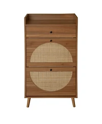 Streamdale Rattan, Allen 2 door 1 drawer cabinet, shoe rack, double layer, suitable for entrance