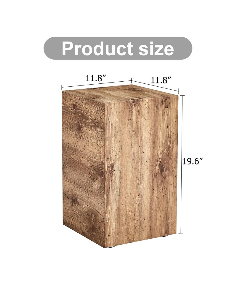 Streamdale Furniture Modern Mdf Coffee Table with Stylish Woodgrain, 11.8 x 11.8 x 19.6 inch