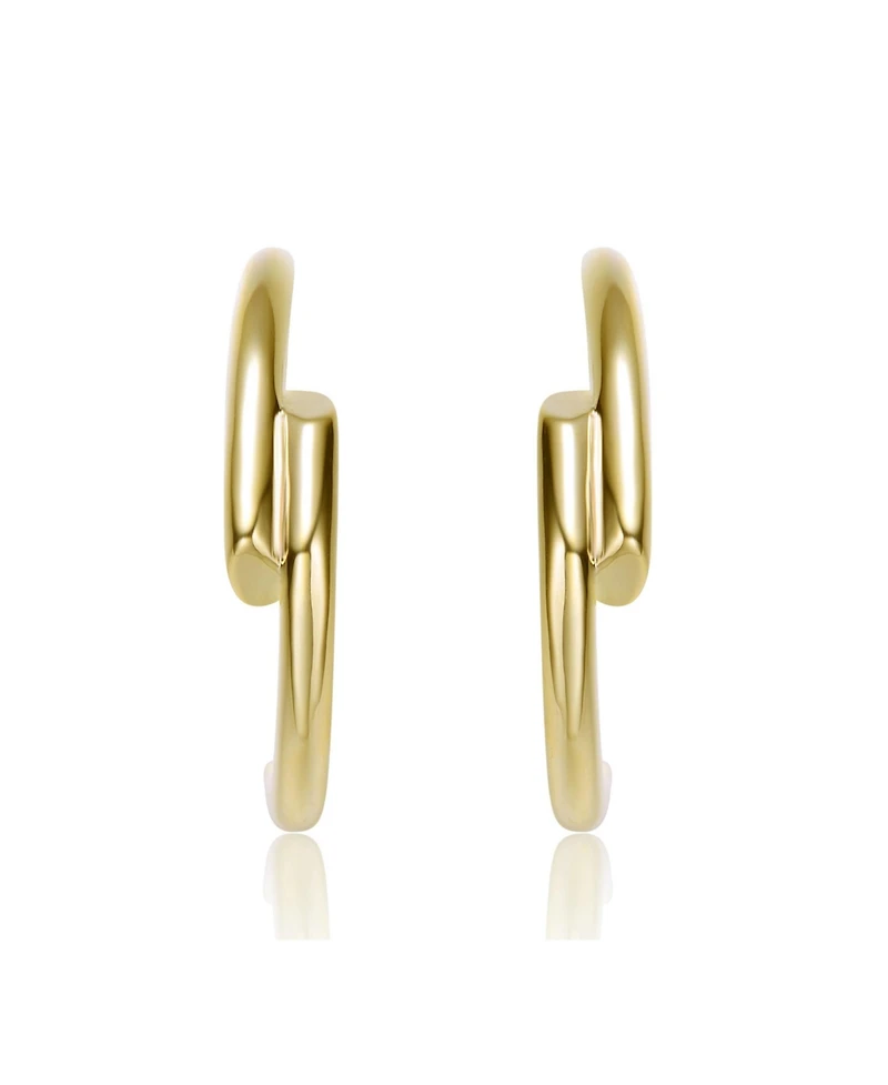 14K Gold Plated Open Half Hoop Earrings