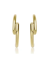 14K Gold Plated Open Half Hoop Earrings