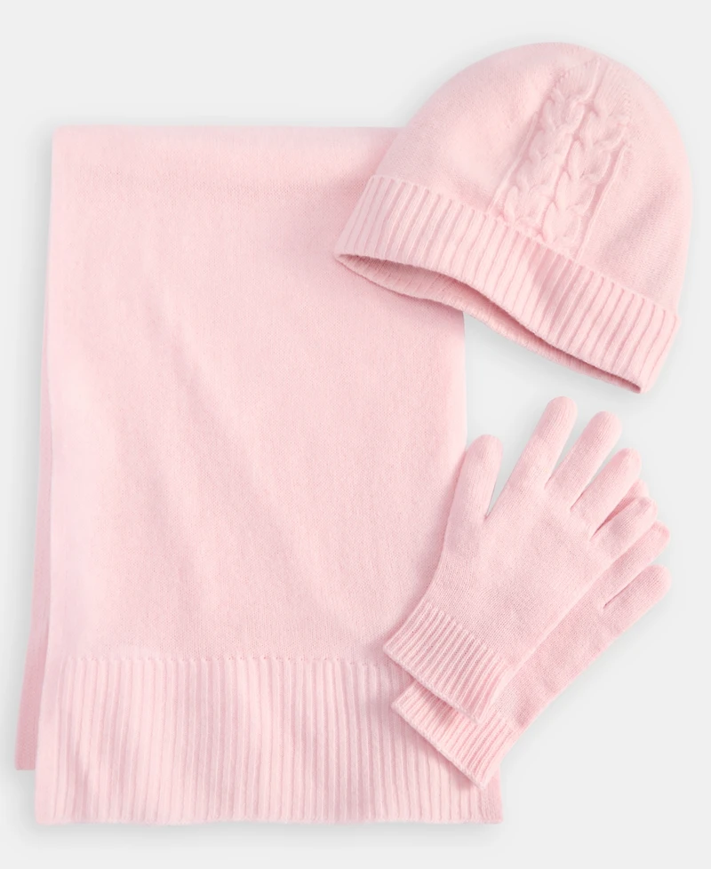 Charter Club Cashmere Hat, Gloves & Scarf Boxed Gift Set, Created for Macy's