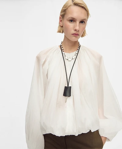 Mango Women's Gathered Semi-Transparent Jacket