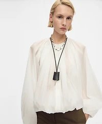 Mango Women's Gathered Semi-Transparent Jacket