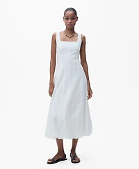 Mango Women's Puffed Hem Embroidered Dress