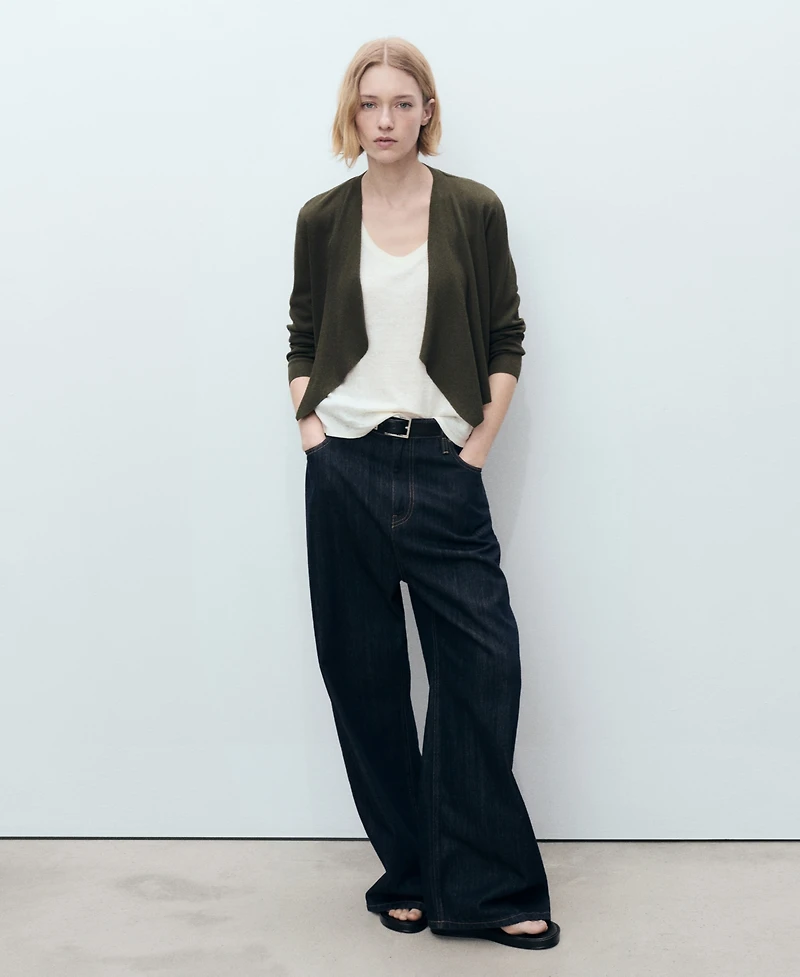 Mango Women's Knitted Cropped Cardigan