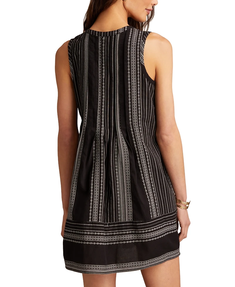 Lucky Brand Women's Cotton Pintuck Button-Front Mini Dress
