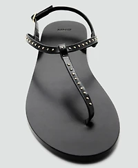 Mango Women's Mini Studs Leather Sandals