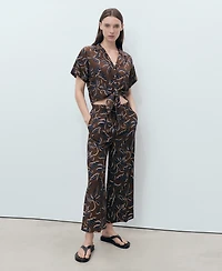 Mango Women's Printed Culotte Pants