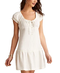 Lucky Brand Women's Tie-Neck Short-Sleeve Market Mini Dress