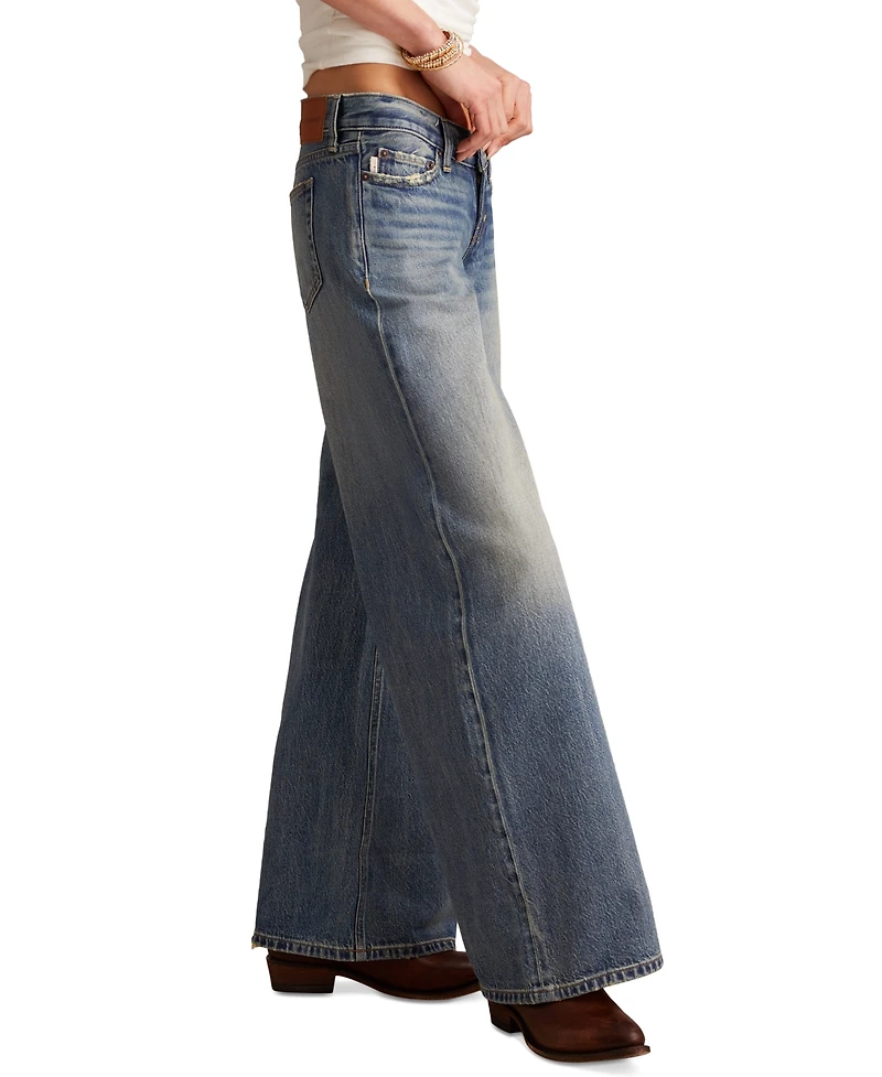 Lucky Brand Juniors' Cotton Super Low Rise Ultra Wide Jeans