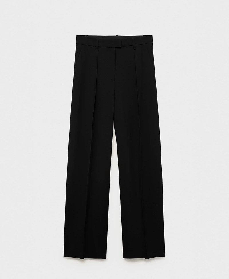 Mango Women's Pleated Straight-Fit Lyocell Pants