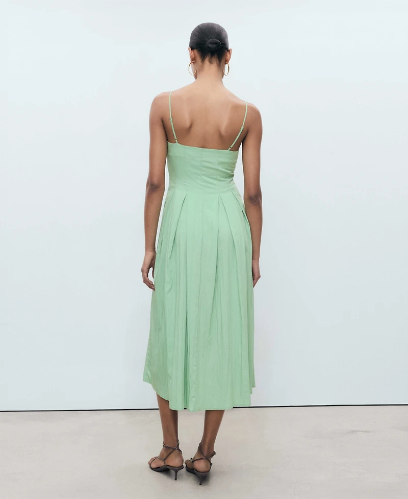 Mango Women's Pleated A-Line Dress