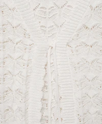 Mango Women's Crochet Bow Closure Cardigan