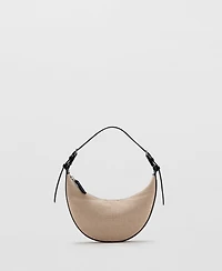 Mango Women's Mini Oval Linen-Blend Shoulder Bag
