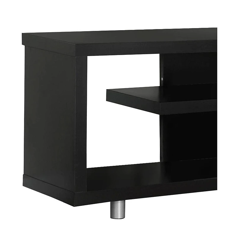 Wood Tv Stand with Open Shelving for Flat Screen TVs and Media Equipment