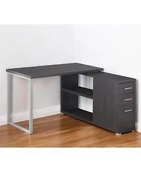 Contemporary Computer Desk with Twin Drawer Storage and Clean Lines