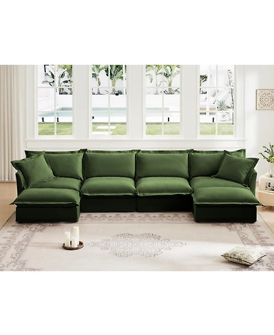 Streamdale Slipcovered U-Shape Sectional Sofa with Cloud-Like Comfort