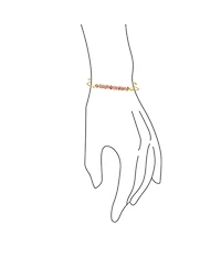 Bling Jewelry Set of 3 Natural Pink Tourmaline, Aquamarine and Turquoise Bolo Bracelet Gold Plated