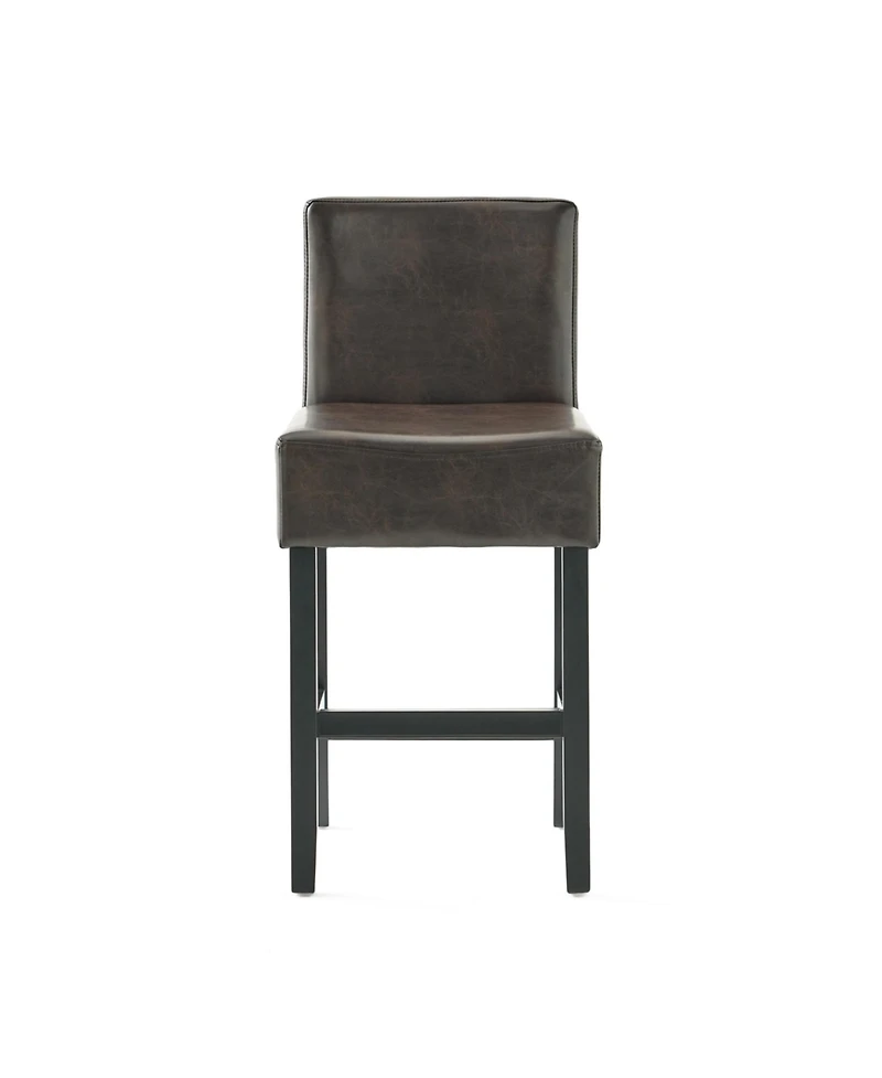 Streamdale Set of 2 26" Portman Bonded Leather Counter Height Barstool, Brown