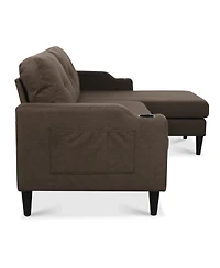 Streamdale Spacious and Comfortable Modern Sofa with Built-In Storage and Adjustable Leg Rest