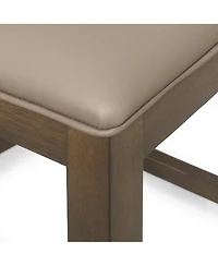 Streamdale Farmhouse Upholstered Wood Counter Stools (Set of 2)