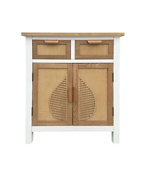 Hand-Carved Accent Cabinet: Traditional Charm with Practical Storage
