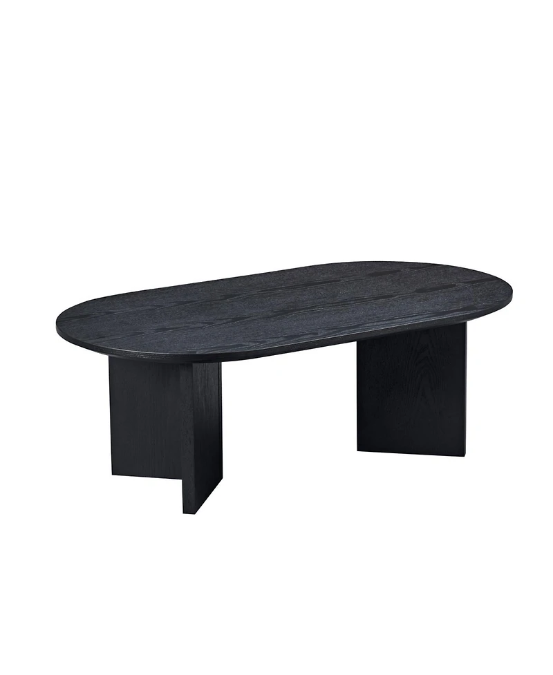Streamdale Furniture Modern 39.37" Oval Coffee Table with Pedestal Base