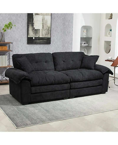 Streamdale Chenille Recliner Sofa with Pillows & Memory Foam