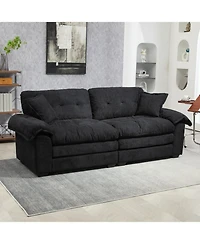 Streamdale Chenille Recliner Sofa with Pillows & Memory Foam