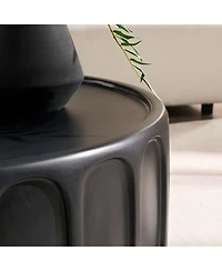 35" Modern Black Fiberglass Coffee Table