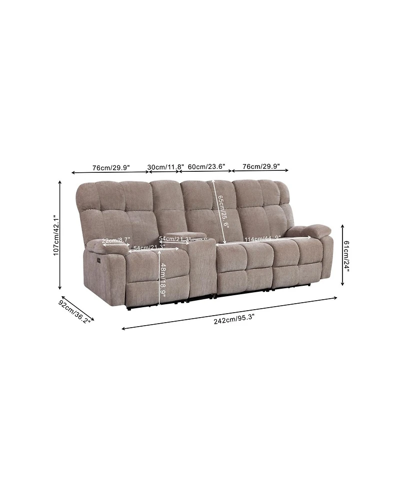 Streamdale Okra Motor Power Recliner Sofa Multiple Combinations Armless Chair