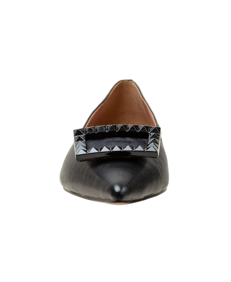 Nolene | Resin Buckle Pointy Toe Flats