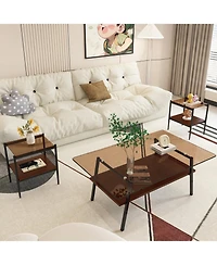 Streamdale Tempered Glass Coffee and End Table Set (3)