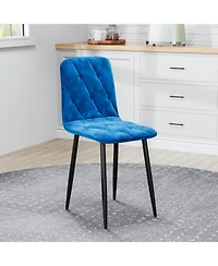 Streamdale Mid Century Modern Square Dining Table Set (4-Person, Faux Marble, Iron Legs)