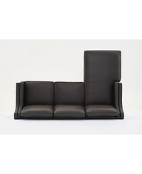 Streamdale 94.5 inch modern style L-shaped genuine leather sofa with chaise lounge, Left Chaise, Espresso