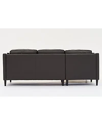 Streamdale 94.5 inch modern style L-shaped genuine leather sofa with chaise lounge, Left Chaise, Espresso