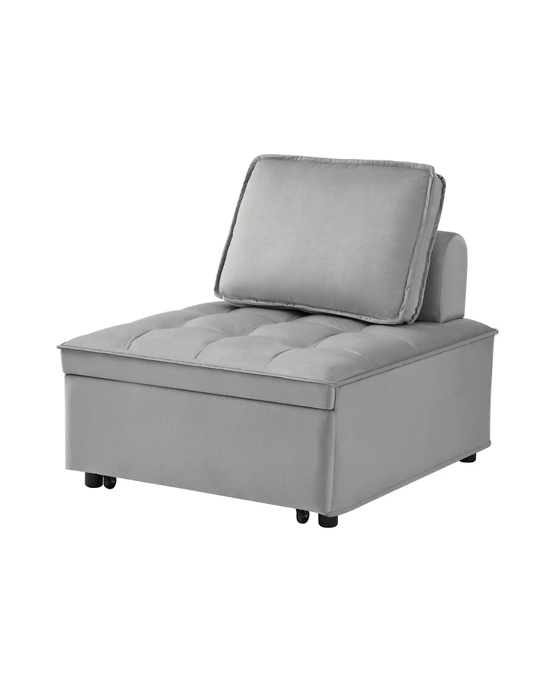Streamdale Modern Velvet Convertible Sofa Bed with Removable Backrest