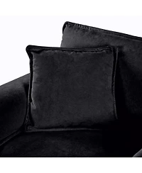 Streamdale Oversized Chenille Loveseat Sofa - Black