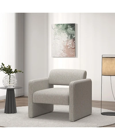Streamdale Beige Stripe Sofa Chair with Armrests (30.9"x30.5"x30.1")