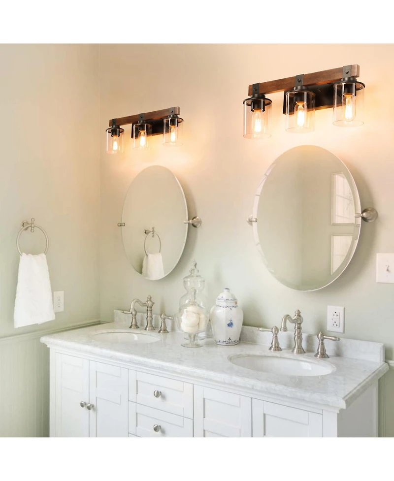 Streamdale 3-Lights Farmhouse Vanity Lights Fixture Rustic Bathroom Light Fixture Bathroom Sconce (Without Bulbs)